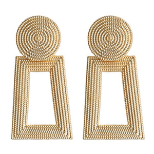 2019 Vintage Earrings Large for Women Statement Earrings Geometric Gold Metal Pendant Earrings Trend Fashion Jewelry