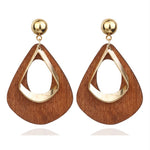 Load image into Gallery viewer, Korean Statement Black Acrylic Drop Earrings for Women 2019 Fashion Jewelry Vintage Geometric Gold Asymmetric Earring
