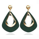 Load image into Gallery viewer, Korean Statement Black Acrylic Drop Earrings for Women 2019 Fashion Jewelry Vintage Geometric Gold Asymmetric Earring
