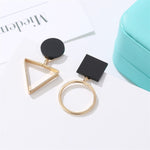 Load image into Gallery viewer, Korean Statement Black Acrylic Drop Earrings for Women 2019 Fashion Jewelry Vintage Geometric Gold Asymmetric Earring
