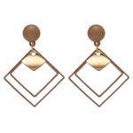 Load image into Gallery viewer, Korean Statement Black Acrylic Drop Earrings for Women 2019 Fashion Jewelry Vintage Geometric Gold Asymmetric Earring
