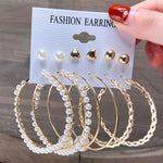 Load image into Gallery viewer, 17KM Fashion Pearl Hoop Earrings Set For Women Geometirc Gold Metal Circle Hoop Earrings Brincos 2021 Trend Jewelry Gift
