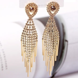 New personality fashion design zircon earrings for women light luxury web celebrity temperament tassels pearl earrings for women