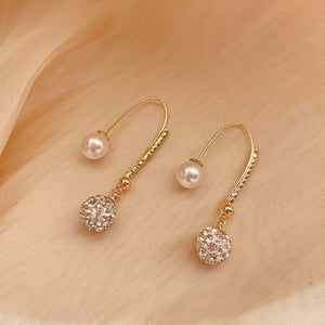 New personality fashion design zircon earrings for women light luxury web celebrity temperament tassels pearl earrings for women